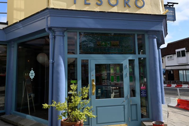 The main entrance to Tesoro Lounge, which takes over from Italian pizza chain Prezzo. The building dates back to 1840