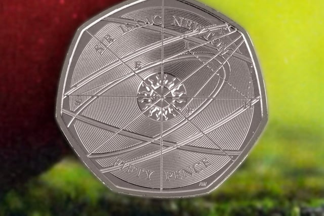 Ranking as the second rarest 50p coin, just after the Kew Gardens (2009) coin, only 1.8 million of these coins were minted. It was first issued in 2017, to mark the 375th anniversary of Sir Isaac Newton’s birth. The coin is worth around £46 on selling sites such as eBay which is definitely worth looking for. (Image: Change Checker)