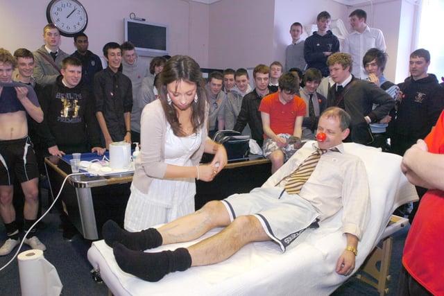 Head of year 12 at St Aidans School John Pickering had his leg waxed for Comic Relief in 2009.