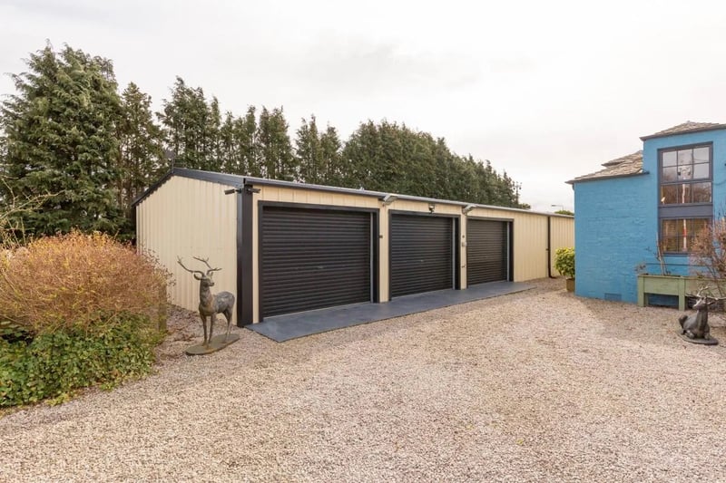 The triple garage external to the property