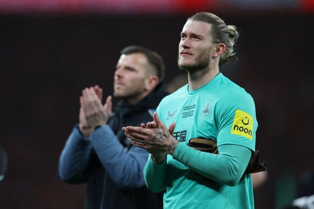 Loris Karius is out of contract at Newcastle United this summer. The 29-year-old goalkeeper – whose only appearance for the club came in the Carabao Cup final – has been offered a new deal. (Pic: Getty Images)