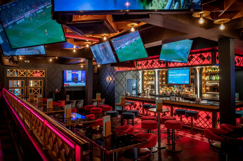 This is a huge venue with a swanky upstairs bar and private dining area and a photobooth at the top of the stairs. Spread over two floors and holding up to 575 guests, with 36 top-of-the-range TV screens to catch all the biggest sports events live. (Photo - Box)