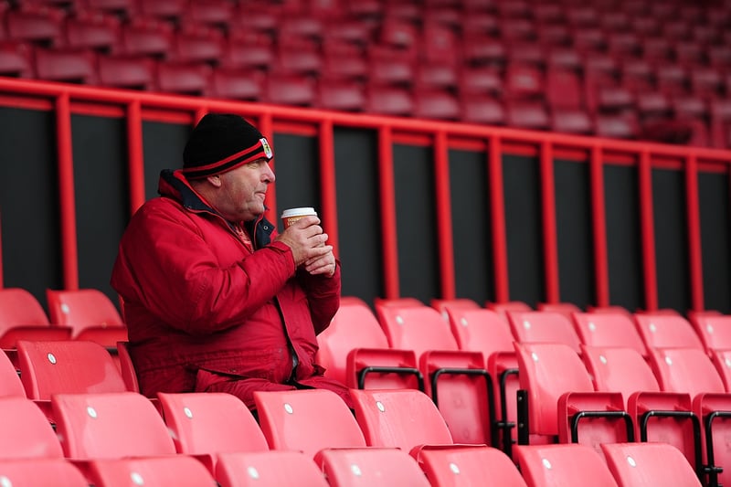 A Bristol City fan takes a pre-match drink. Is it a coffee, tea or Bovril?