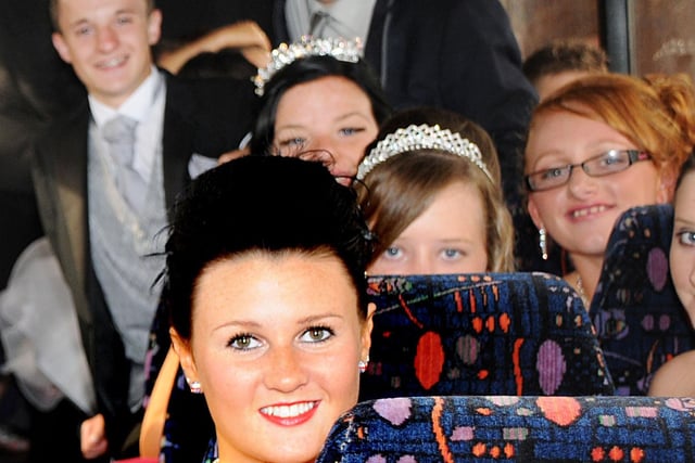 A scene from the coach on the way to the prom.