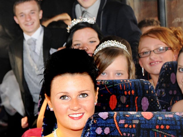 A scene from the coach on the way to the prom.