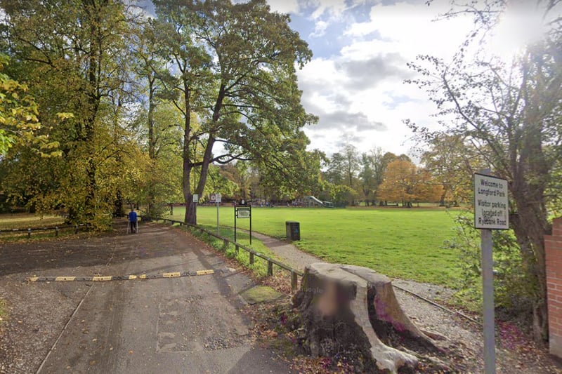 Longford Park is located on the border of Stretford and Chorlton. There is one main car park and a smaller car park located at another entrance. It has toilets, a cafe, one playground for younger children and one for older children, football pitches, wildlife garden and a pets corner.