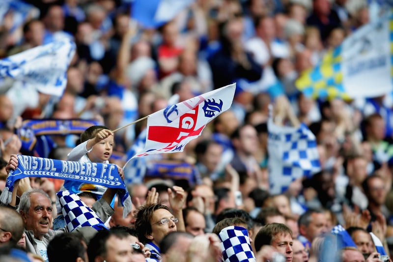 Bristol Rovers turn Wembley in to a sea of blue and white. 