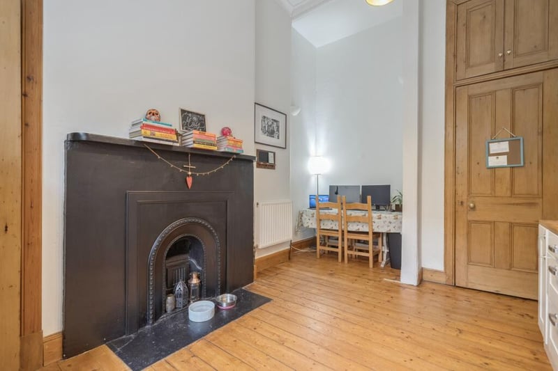 The kitchen space boasts a period fireplace which is one of the great features about this property. 
