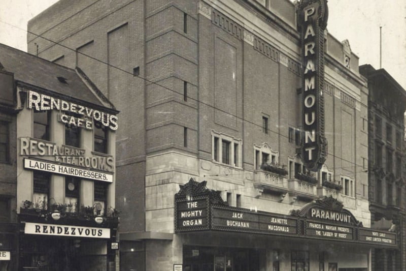 View of the exterior of the Paramount Theatre, Pilgrim Street, Newcastle upon Tyne, September 1931 (TWAM ref. DX1677/1/1).
