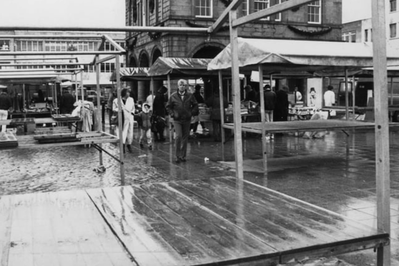 The first market day in 1992 in South Shields Market Place