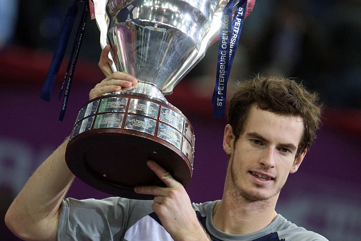 It was another successful title defence at the St. Petersburg Open in 2008. Murray breezed through a final against Kazakhstan's Andrey Golubev, winning 6-1, 6-1.