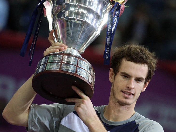 It was another successful title defence at the St. Petersburg Open in 2008. Murray breezed through a final against Kazakhstan's Andrey Golubev, winning 6-1, 6-1.