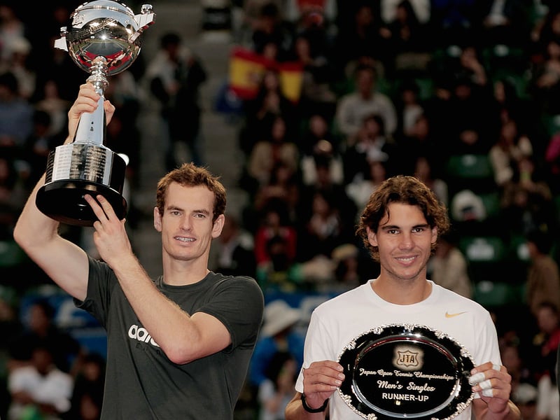 Andy Murray's great rivalry with  Rafael Nadal continued with the Scot defeating the Spaniard in the final of the 2011 Rakuten Open at Ariake Colosseum in Tokyo, Japan.