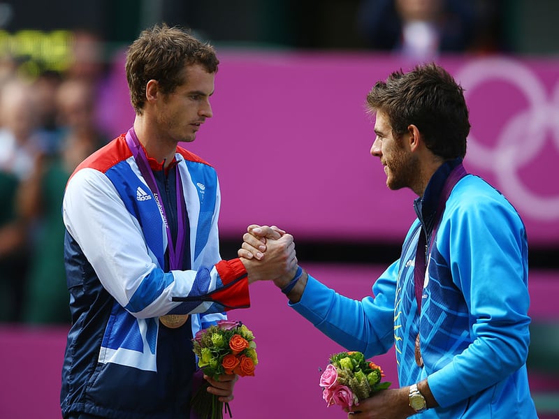 A 2-6, 1-6, 4-6 win over Roger Federer saw Andy Murray strike gold in the men's final at the London Olympics. He also picked up a silver for Team GB in the mixed doubles with Laura Robson.
