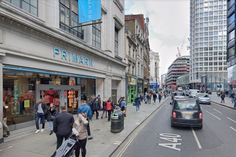 The flagship store is at 14-28 Oxford street, right by Tottenham Court Road station, which serves the Northern, Central and Elizabeth lines. It is home to a Primark Beauty Studio and a Greggs. (Google Maps)