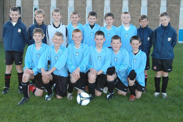 The Castle View under-12 team lined up for a photoshoot in 2008.