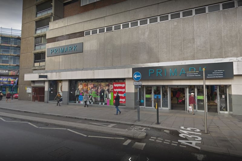 In Hammersmith, Primark is in Kings Mall Shopping Centre. The Tube station is on the Piccadilly, Hammersmith & City and Circle lines. (Google Maps)