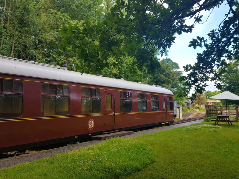 The coach carriage in the disused railway station