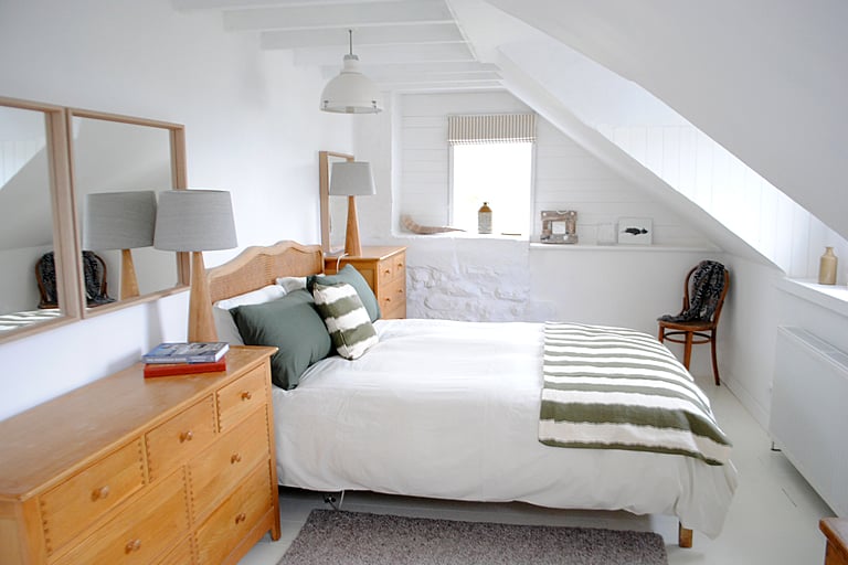 Lochbay's light and airy bedroom.