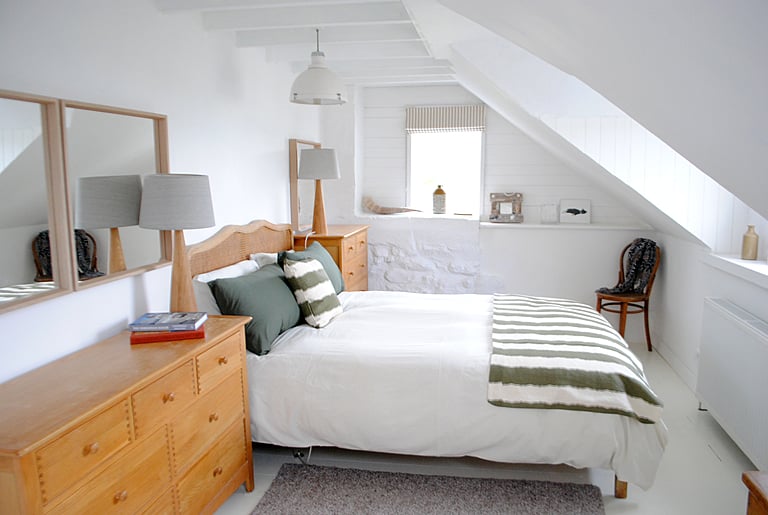 Lochbay's light and airy bedroom.
