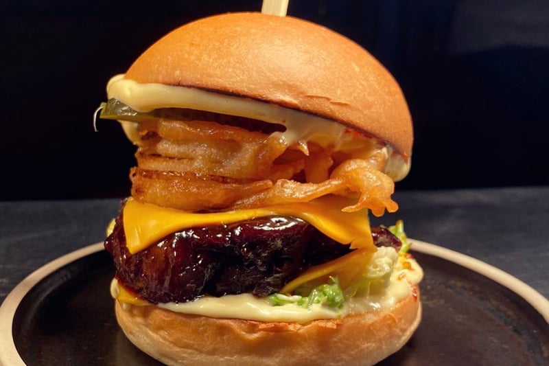 Glazed 24 hour beef short rib, double American cheese, truffled lettuce and a crispy fried onion ring on a Freedom Bakery bun. 