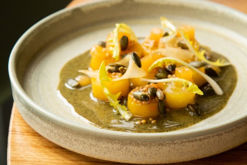 Yellow carrots, pumpkin seed tahini, turnip, preserved kumquat and fermented carrot mustard. On the menu at this Great Western Road favourite that’s evolved this year into one of the city’s best restaurants. 
