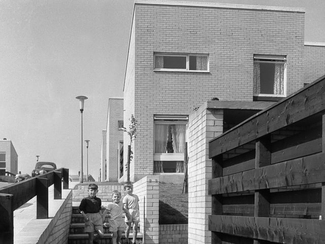 Peterlee's award winning flat roofed houses pictured in 1964.