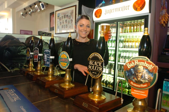 Francesa Dimco of the Corner Flag pub, High Street West,  getting ready for their beer festival in 2012.