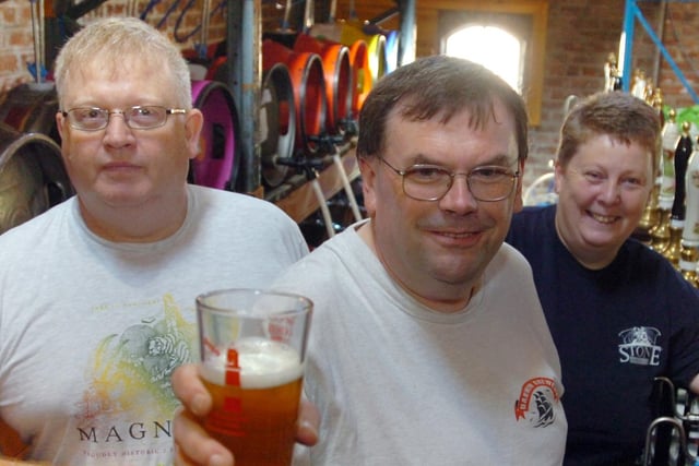 The launch of a three day beer festival at the Bonded Warehouse, Low Street. Pictured l-r are Ian Monteith-Preston, Michael Wynne and Fiona Monteith-Preston.