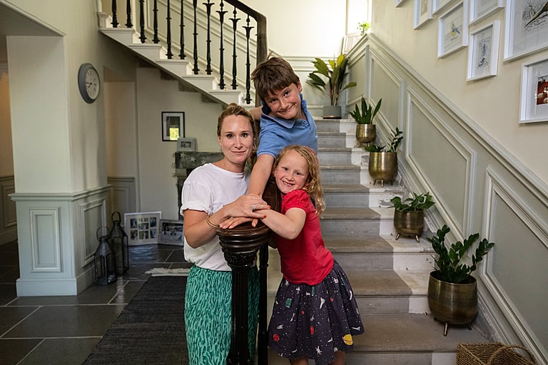 Three of the Manor House's four residents: Megan, Caleb and Amelia.