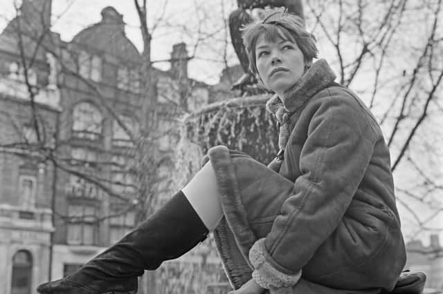 Glenda Jackson outside the Royal Court Theatre in Sloane Square in March 1967. She was appearing in the English Stage Company production of the Chekhov play Three Sisters. (Photo by Evening Standard/Hulton Archive/Getty Images)
