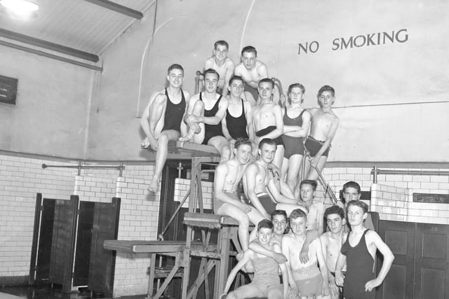 Ready for a swimming session at the High Street Baths in the 1930s.