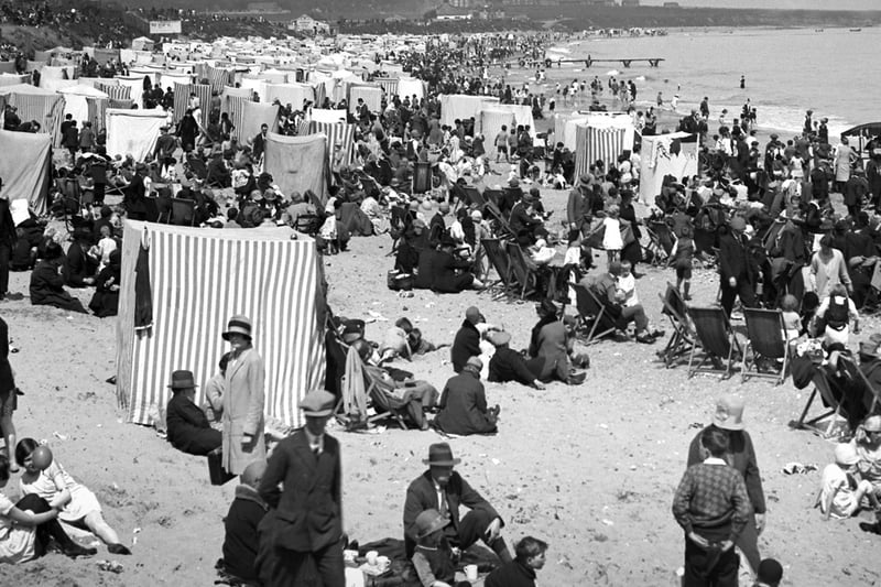 On the beach on Whit Monday in 1929.