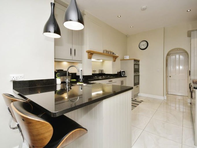 The kitchen is part of an open plan space also featuring the lounge