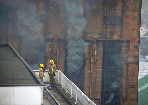 The first fire at Glasgow School of Art began shortly before 12:30pm on May 21, 2014. It began when flammable gases from a tin of expanding foam came into contact with the surface of a hot projector - which spread through the walls and ducts of the building into the library.