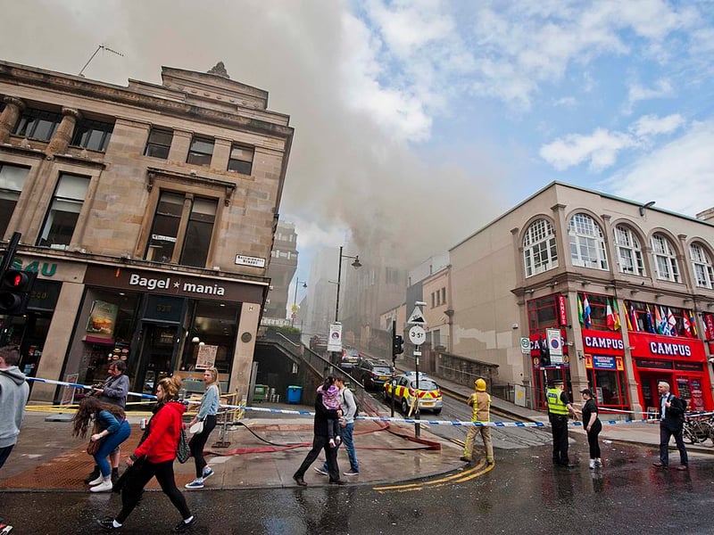 The fire saw a massive plume of smoke expelled into the sky above Glasgow City Centre.