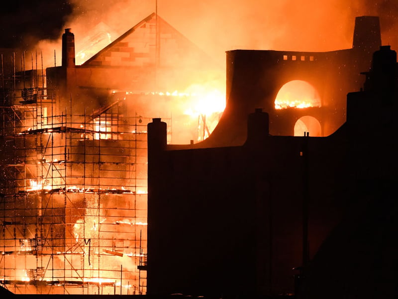 Over 400 tonnes of charred wreckage and rubble had to be removed from the building.