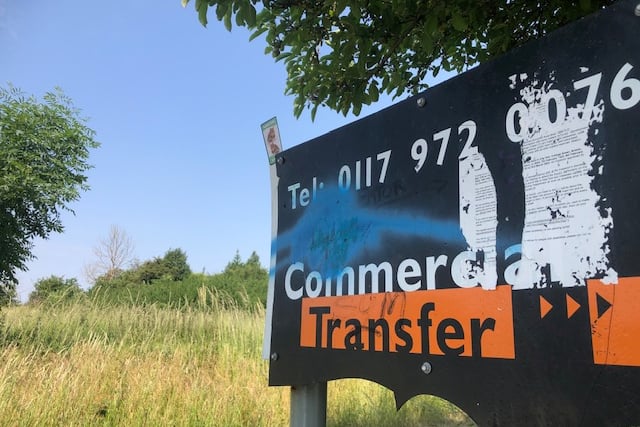 This commercial property sign on the edge of Brislington Meadows still has remnants of a Bristol City Council letter about the original public meeting about the proposals.