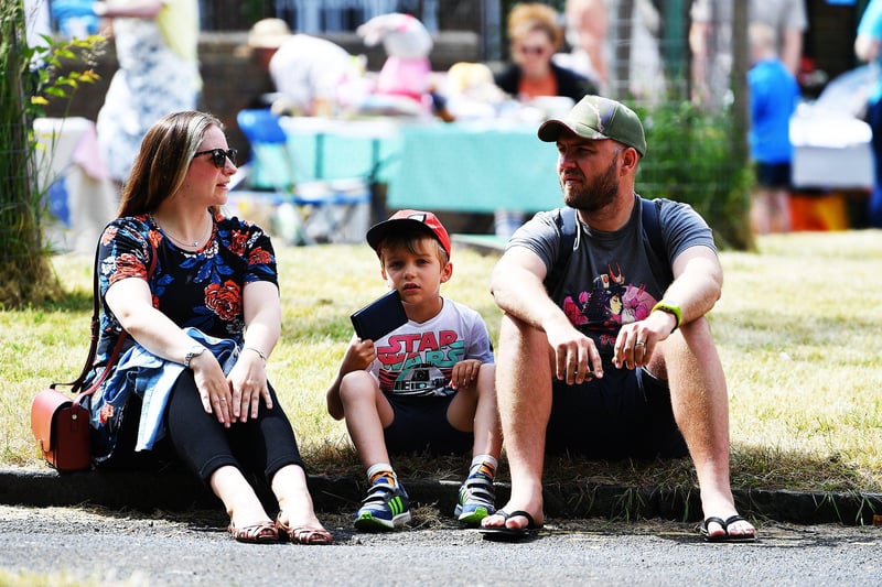 Heather, Nick and Rory Woodhouse taking in the sights at the Westoe Village Fayre. 