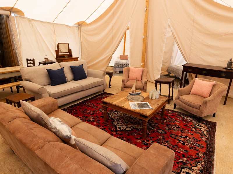 The site offers cheaper alternative tents for festivalgoers