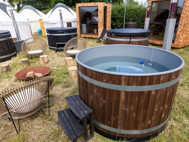 Cheaper tents will have access to their own jacuzzi's