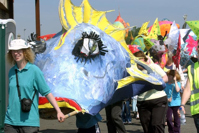 Hudson Road pupils had a 10ft sea goddess with them as they marched on the East End and Hendon Carnival in 2005.