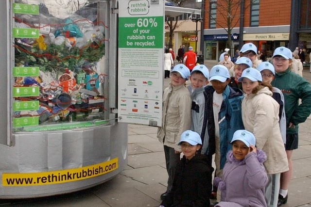 Back in 2004, pupils had their photo taken with the world's biggest mobile dustbin when it came to Sunderland.