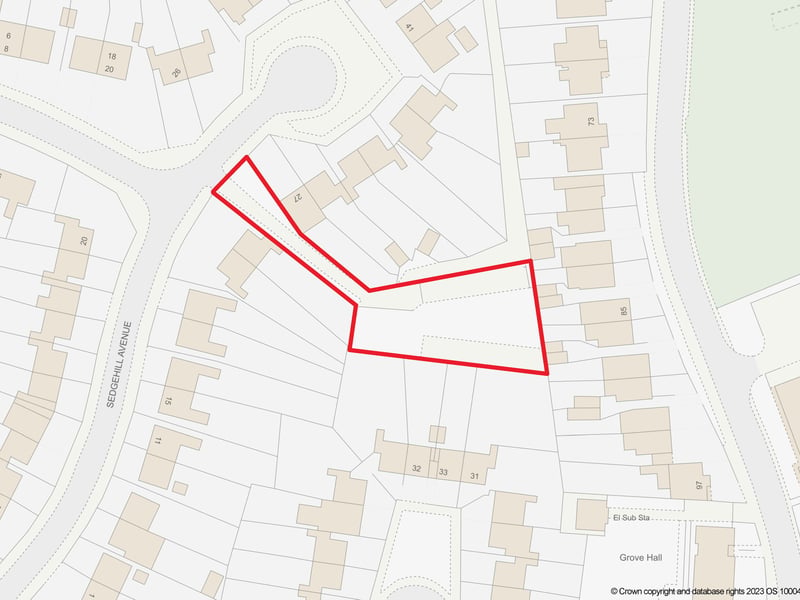 A freehold parcel of land that has a cleared lock-up garage on a site of approximately 1,363 sq yds, is at land to the rear of 27 Sedgehill Avenue, and has a guide price of £75,000