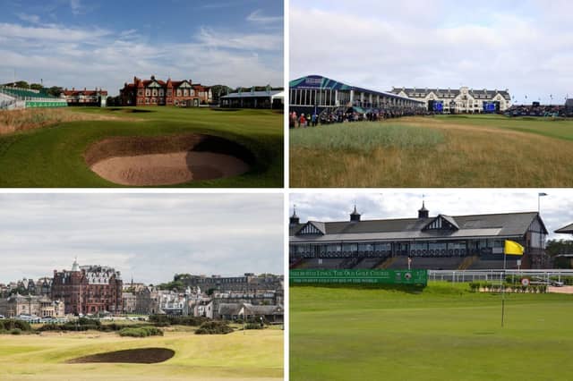 Some of the venues that have hosted golf's Open Championship the most times.