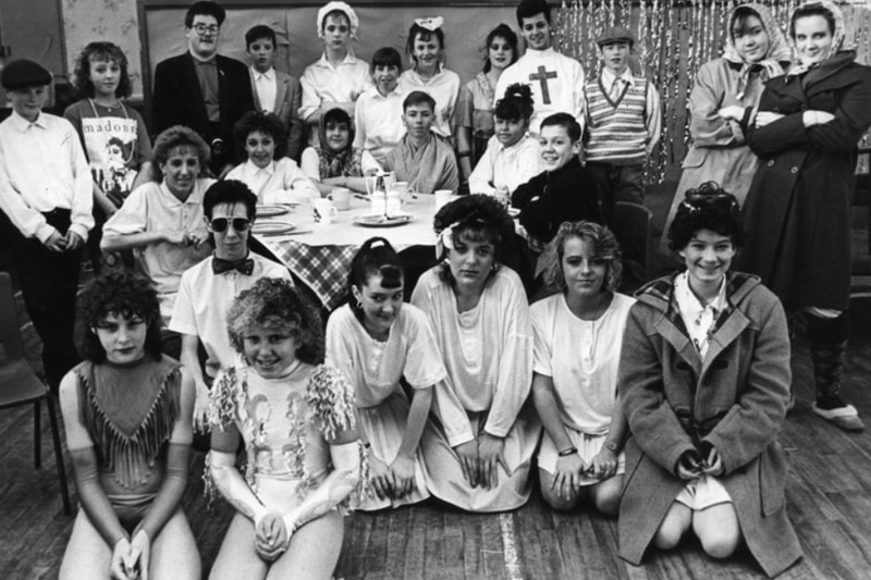 Pupils from Brinkburn Comprehensive who presented a performance of "Happy Families" in December 1987. Who do you recognise? Photo: Shields Gazette