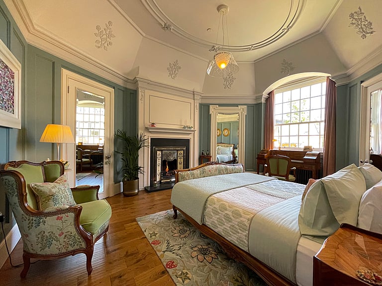 The bedroom is a comfortable, light and airy place to relax.