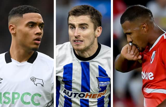 From left: Lewis Dobbin, Jonjoe Kenny and Salomon Rondon. Pictures: Getty Images