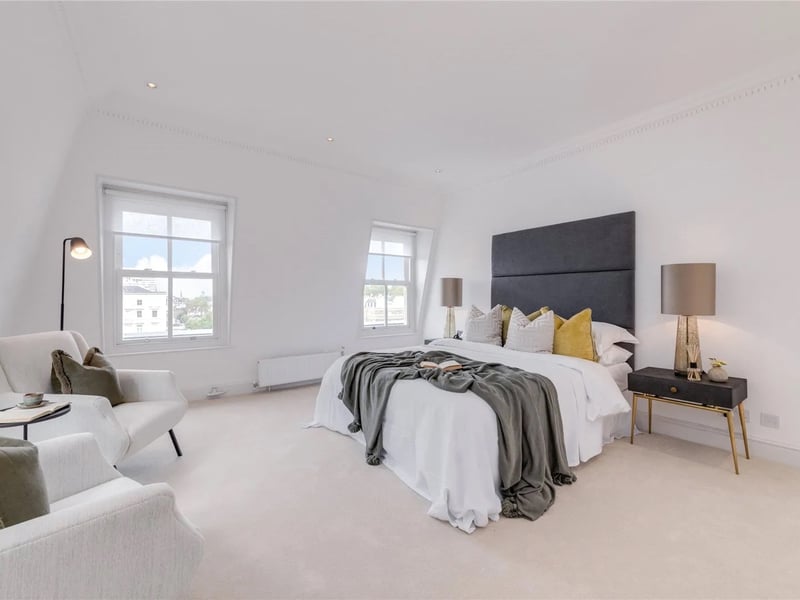 One of the bedrooms inside the property