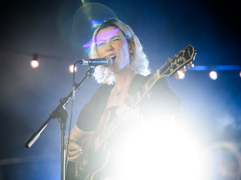 Nieve Ella performs on the "BBC Music Introducing" stage on Day 3 of Glastonbury Festival. (Photo by Leon Neal/Getty Images)